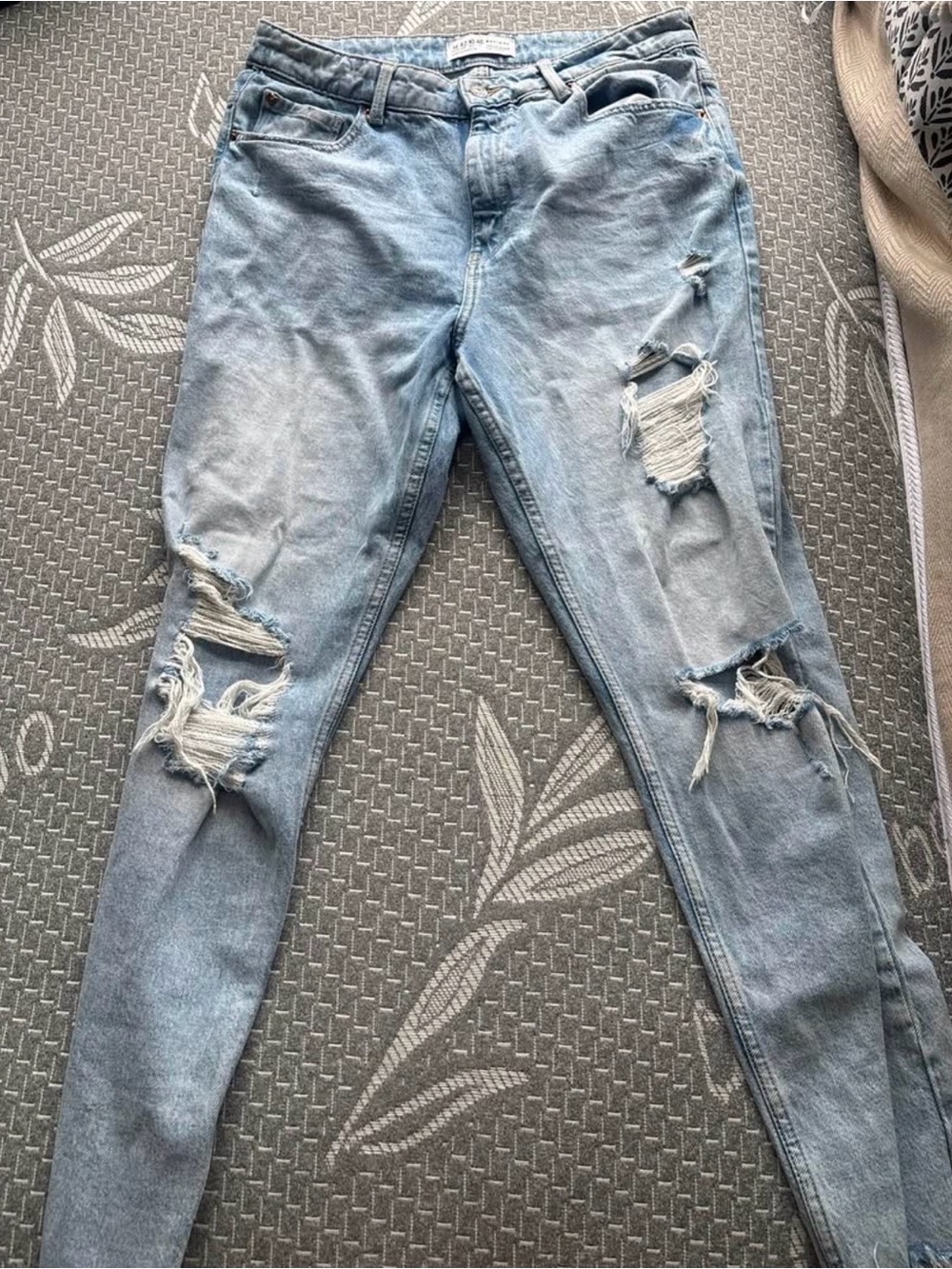Denim&Co Light Blue Ripped Skinny Jeans